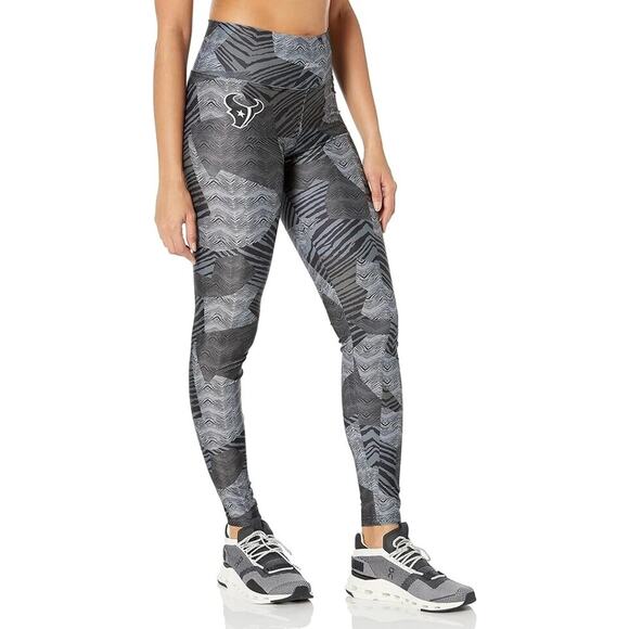 Zubaz NFL Apparel Womens Small Houston Texans Patchwork Zebra Legging NWOT - Picture 1 of 2